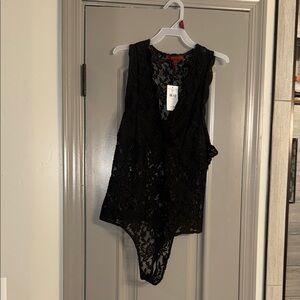 Elegant Black Lace Bodysuit